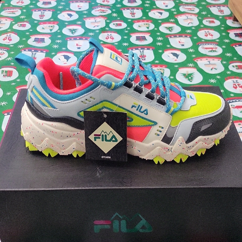 Fila Womans' Bright Lime and Coral Sneakers